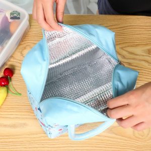 Sac isotherme repas design poissons en bleu