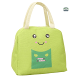 Sac isotherme repas cartoon vert pour le transport de nourriture