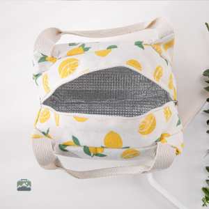 Sac isotherme repas coloré au motif citron frais