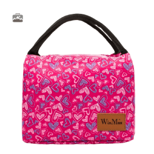 Sac isotherme repas cœurs roses pour le transport de repas