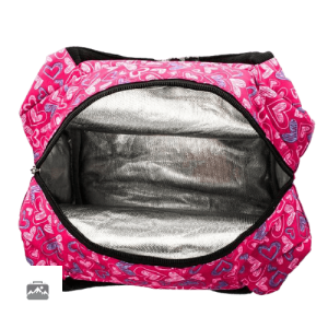 Sac isotherme repas design cœurs roses, idéal pour vos déjeuners