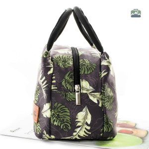 Sac repas isotherme à motifs tropicales, idéal pour les pique-niques