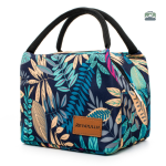 Sac isotherme repas feuilles multicolores élégant