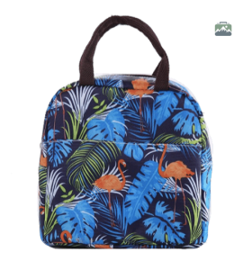 Sac isotherme repas flamants roses tropicaux pour pique-nique