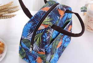 Sac repas isotherme coloré avec motif flamants roses tropicaux