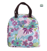 Sac isotherme repas fleurs bleues et violettes