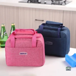 Sac à lunch isotherme gris, idéal pour les repas à emporter
