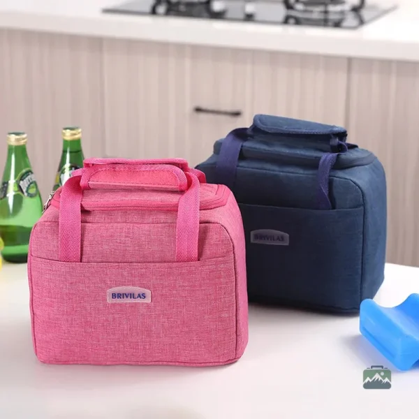 Sac à lunch isotherme gris, idéal pour les repas à emporter