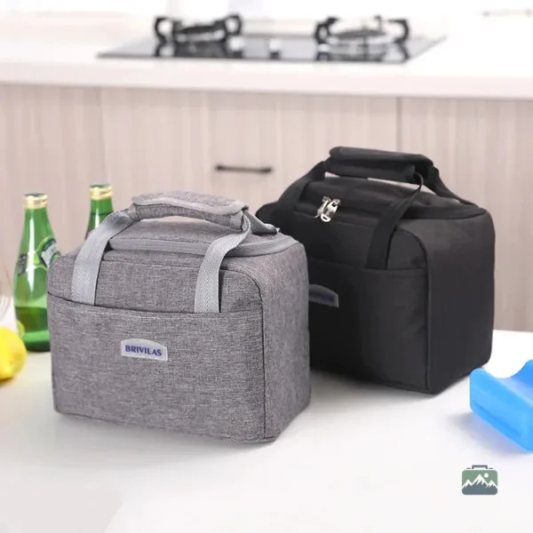 Sac repas isotherme gris, parfait pour les pique-niques et bureaux