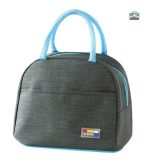 Sac isotherme repas gris et bleu pour le transport de repas