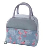 Sac isotherme repas gris avec flamants roses