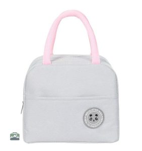 Sac isotherme repas gris Kawaï pour le transport alimentaire