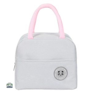 Sac isotherme repas gris Kawaï pour le transport alimentaire