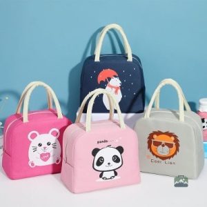 Sac isotherme repas avec motif lion, idéal pour le déjeuner