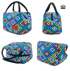Sac isotherme repas pratique et tendance losanges multicolores