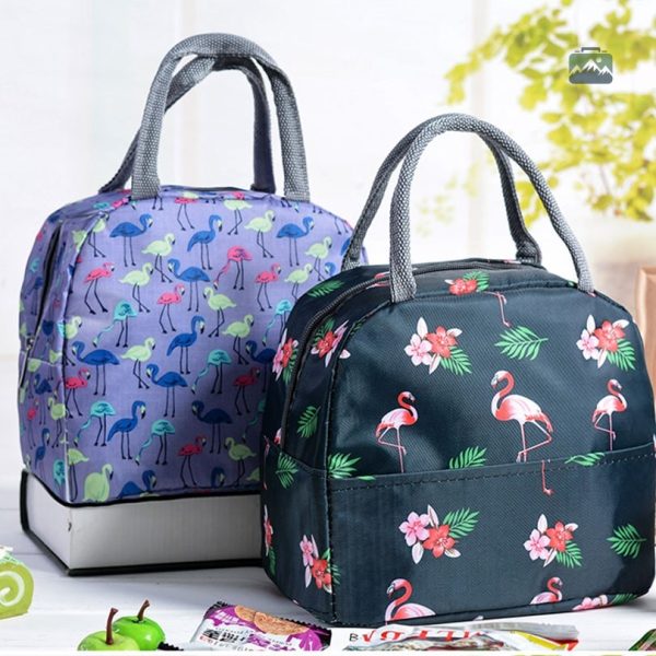 Sac isotherme repas élégant avec design flamants roses