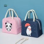 Sac isotherme blanc pour repas, design ours adorable et fonctionnel
