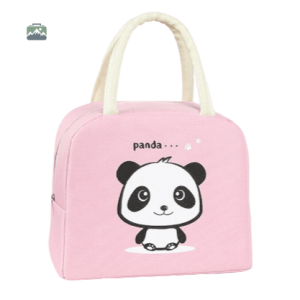 Sac isotherme repas panda rose pour les déjeuners en extérieur