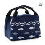Sac isotherme repas poissons bleus et blancs