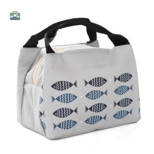 Sac isotherme repas poissons bleus et noirs