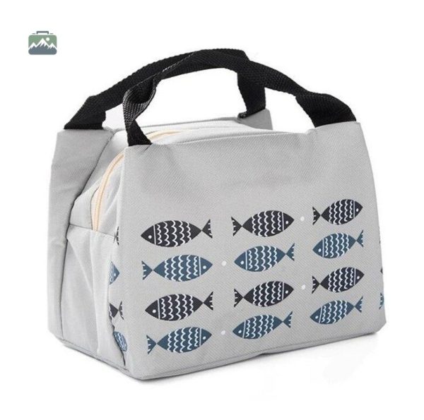 Sac isotherme repas poissons bleus et noirs