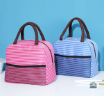 Sac isotherme repas pratique avec motif rayé en beige
