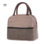 Sac isotherme repas rayé blanc et marron