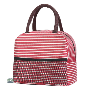 Sac isotherme repas rayé rouge