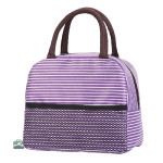 Sac isotherme repas rayé violet pour le transport de repas