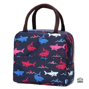 Sac isotherme repas requins multicolores pour le déjeuner