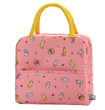 Sac isotherme repas rose avec motif chat mignon