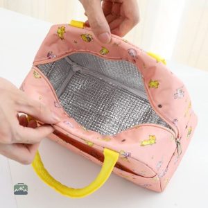 Sac repas isotherme rose pour enfants avec chat