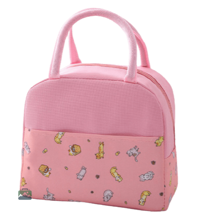 sac-isotherme-repas-rose-chats-1 Sac isotherme repas rose avec motifs de chats