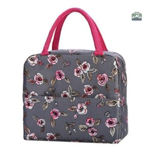Sac isotherme repas roses violettes pour le transport des repas