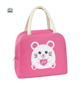 Sac isotherme repas souris rose pour le transport des aliments