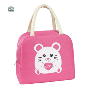Sac isotherme repas souris rose pour le transport des aliments