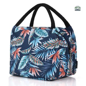 Sac repas isotherme au design tropical pour le transport alimentaire