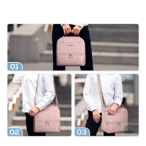 Sac isotherme rose poudré pour le transport de repas