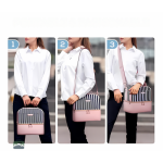 Sac isotherme rayé avec double compartiment pratique