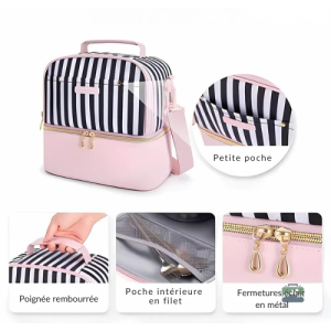 Sac isotherme rose pour un transport alimentaire efficace