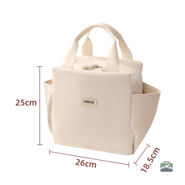Sac isotherme en velours côtelé, design élégant et pratique