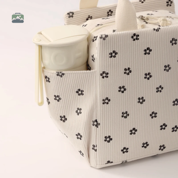 Sac isotherme pratique en velours côtelé pour vos escapades