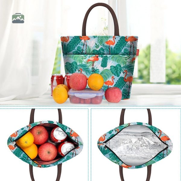 Sac isotherme à motifs de flamants roses