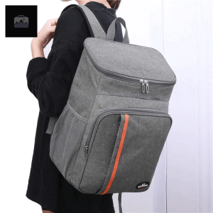 Sac isotherme compact bleu, idéal pour repas en plein air