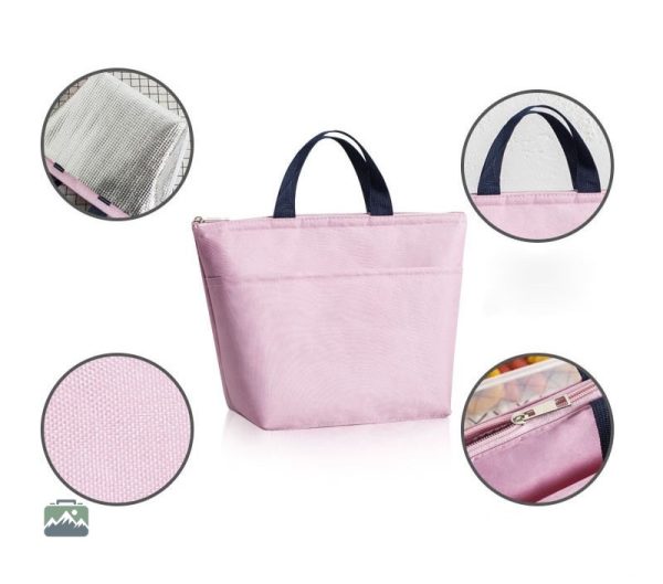 Sac repas isotherme rose élégant