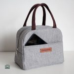 Sac repas isotherme gris, idéal pour les déjeuners en extérieur