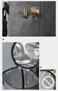 Sac isotherme repas gris, design pratique et élégant