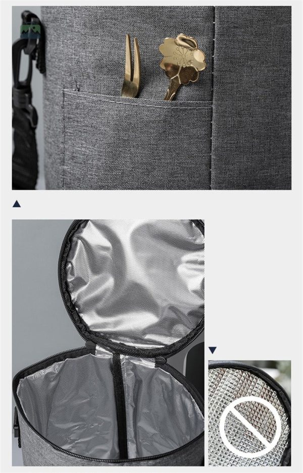 Sac isotherme repas gris, design pratique et élégant