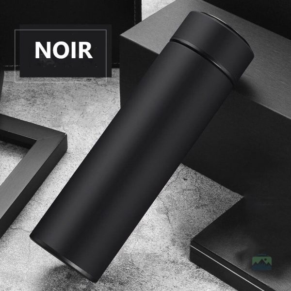 Thermos noir avec infuseur intégré pour amateurs de thé