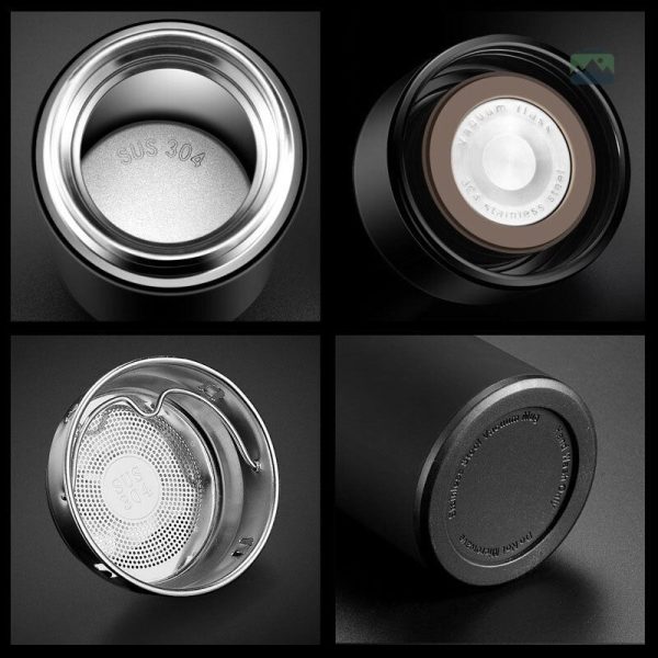 Thermos noir pour infusion de thés variés et délicats